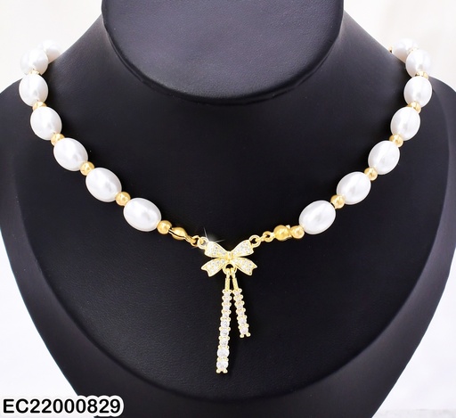[EC22000829] CADENA PELOTITAS DOR/PERLAS/LAZO ZIRC. 25008-J81