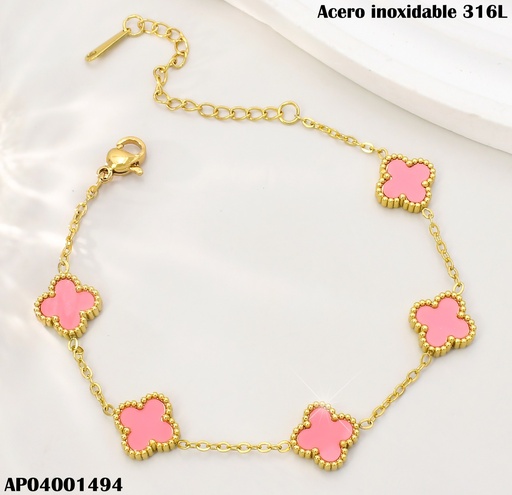 [AP04001494] PULSERA VAN CLEEF PQ. (5) ROSADA BA2141-331