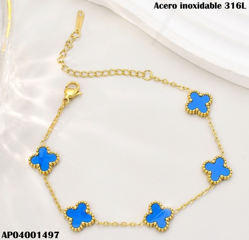 [AP04001497] PULSERA VAN CLEEF PQ. (5) CELESTE/AZUL BA2144-331