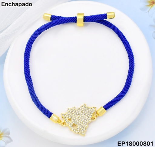 [EP18000801] PULSERA AJUSTABLE AZUL/MAPA DE NICARAGUA ZIRCONIAS BE449-9