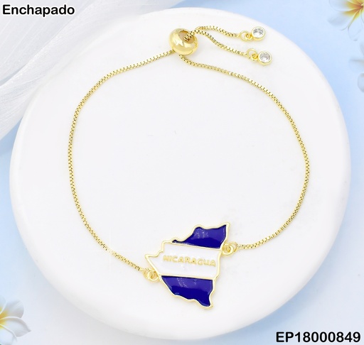 [EP18000849] PULSERA FINA C/MAPA AZUL-BLANCO CENTRO 002N584
