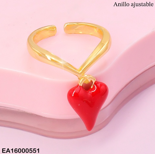 [EA16000551] ANILLO DOR CORAZON❤️ COLGANTE RE166-9