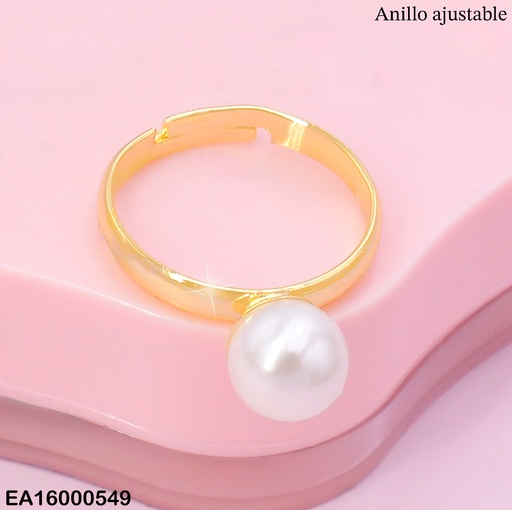 [EA16000549] ANILLO DOR PELOTITA BLANCA RE158-9