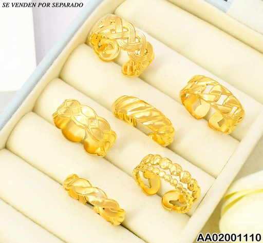 [AA02001110] ANILLO AJUSTABLE DISEÑOS ROMBOS/TRENZAS/L.DIAG.006K8017-439