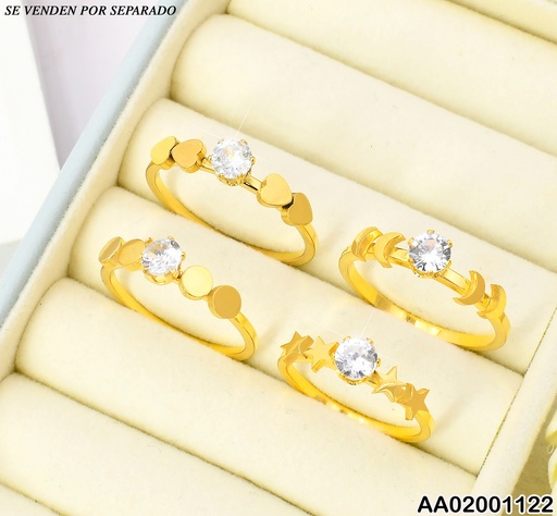 [AA02001122] ANILLO SOLITARIO DISEÑOR SURTIDOS🌛/💛/🟡/⭐006K7920-439