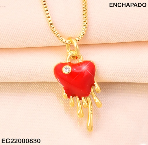 [EC22000830] CADENA FINA DIJE: CORAZON DERRITIENDOSE CE175-294