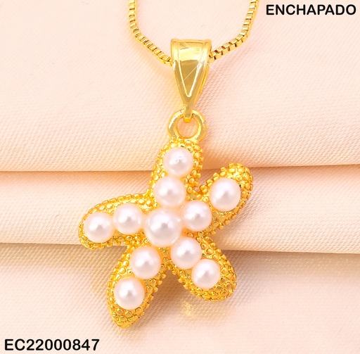 [EC22000847] CADENA FINA C/DIJE:ESTRELLA DE MAR PERLITAS (11) CE259-9