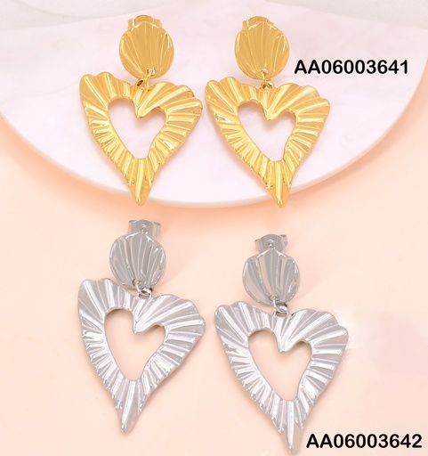[AA06003641] ARETES OSTRA/CROQUI CORAZON RAYADO EA1178-1