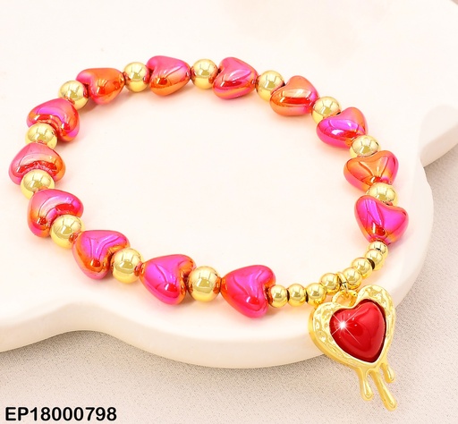 [EP18000798] PULSERA CORAZONES FUCSIA/CORAZON DERRETIDO BE415-9