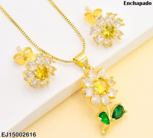 [EJ15002616] SET MARGARITA ZIRCONIAS AMARILLAS SE1168-9