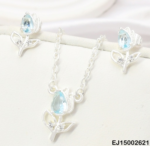 [EJ15002621] SET PLAT TULIPAN CELESTE SE1147-9