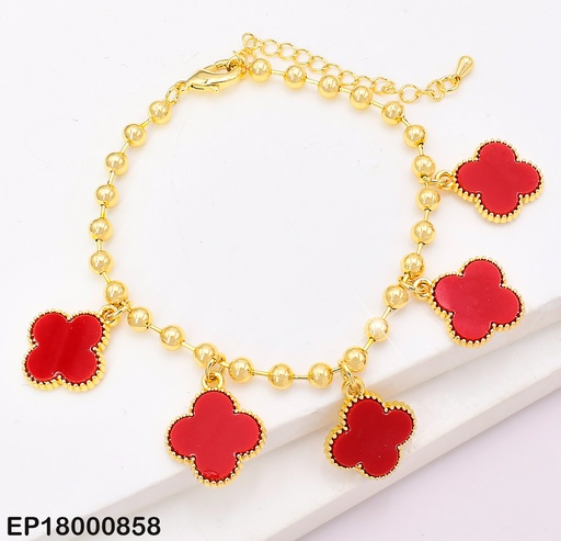[EP18000858] PULSERA PELOTITAS 5 DIJES VAN CLEEF ROJOS BE649-9
