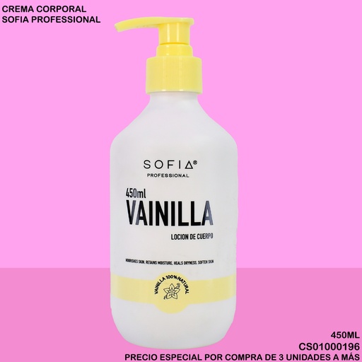 [CS01000196] CREMA P/CUERPO SOFIA PROFESIONAL VAINILLA 450ML S400A