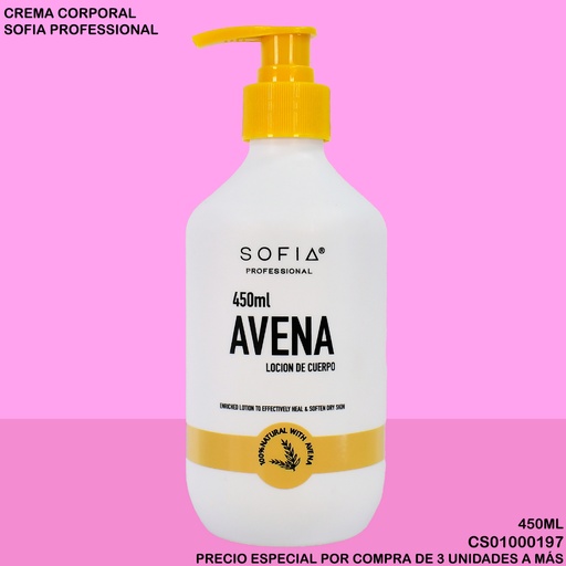 [CS01000197] CREMA CORPORAL SOFIA PROFESIONAL AVENA  450ML S400B