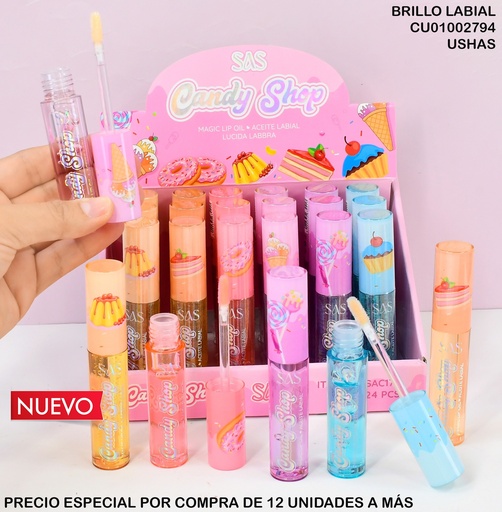[CU01002794] LIP GLOSS CANDY SHOP SAS SURTIDOS SAC177