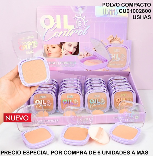 [CU01002800] POLVO COMPACTO OIL CONTROL USHAS UF079A