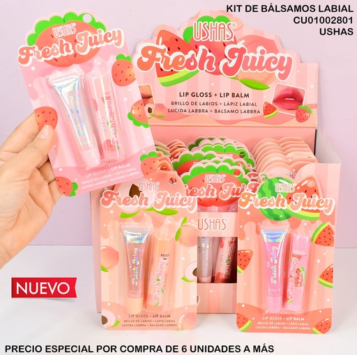 [CU01002801] DUO BALSAMOS LABIAL FRESH JUICY USHAS US012