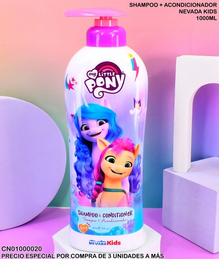 [CN01000020] SHAMPOO/ACOND. 2EN1 NEVADA KIDS MY LITTLE PONY 1000ML HB04064