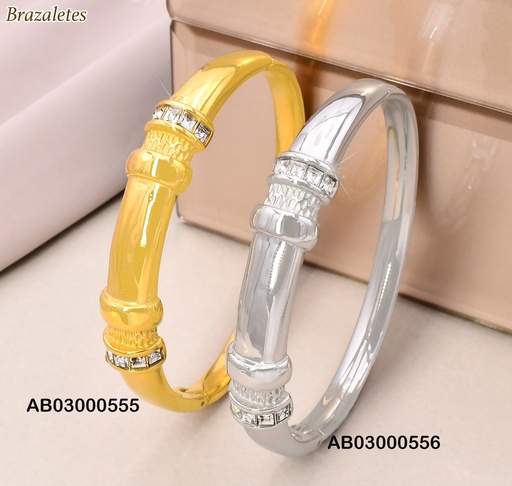 [AB03000555] BRAZALETE 3 SECCIONES ZIRC/GRAB/LISO KB203755-SP