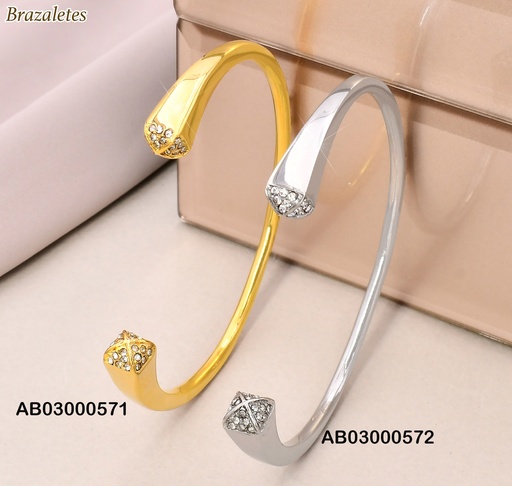 [AB03000571] BRAZALETE "X"LISAS EXTREMOS C/ZIRC.KB203746LK