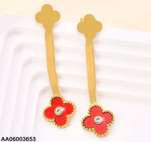 [AA06003653] ARETES VAN CLEEF (2) DOR/ROJO C/ZIRC. KE1109443-AF