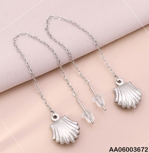 [AA06003672] ARETES PLAT.VIOLADORAS COLGANTE OSTRA KE102109-HR