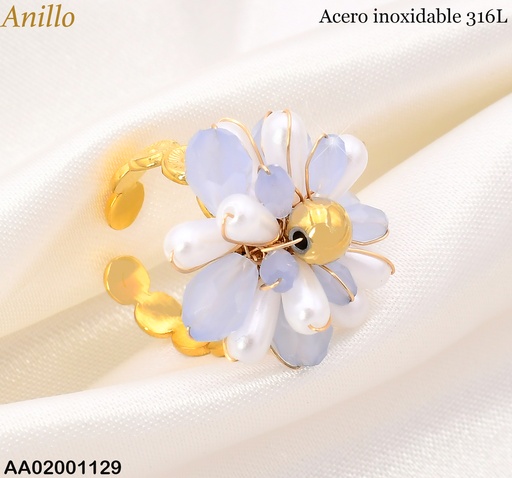 [AA02001129] ANILLO AJUSTABLE CRISTALES GRISES RA556-45