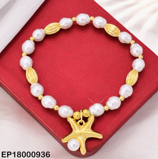 [EP18000936] PULSERA PERLAS CULTIV. CILINDROS DIJE ESTRELLA BA2238-45