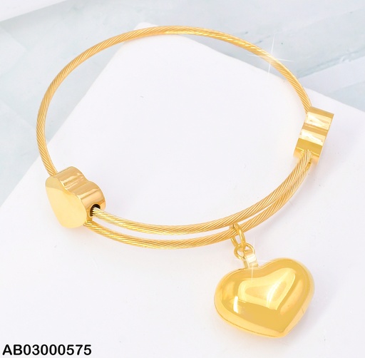 [AB03000575] BRAZALETE TORNEADO DOBLE DIJES CORAZONE INFL.KB189191-Z