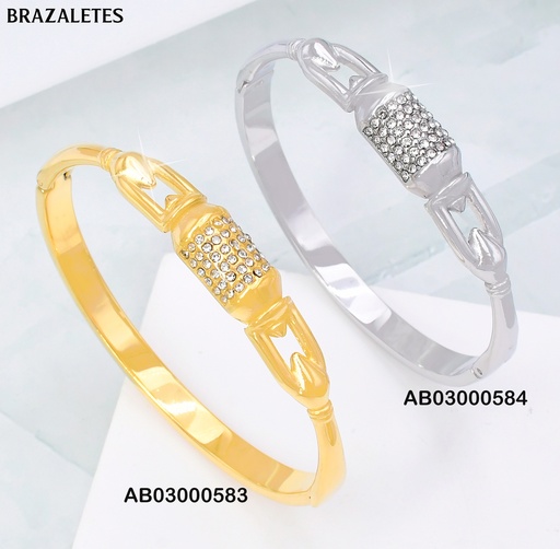 [AB03000583] BRAZALETE RECTANGULO C/ZIRCONIAS KB203749-SP