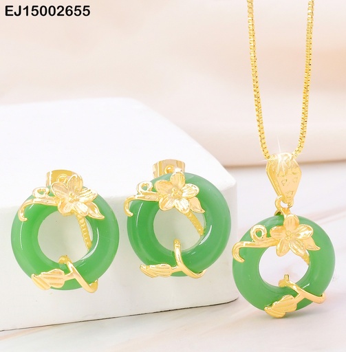 [EJ15002655] SET CIRCULO VERDE C/ENREDADERA/MARIPOSA SE1047-324