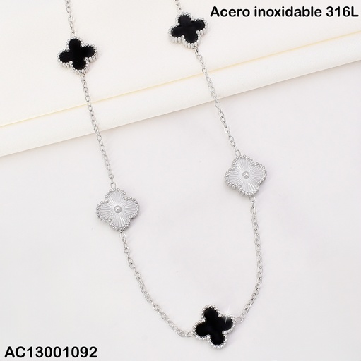 [AC13001092] CADENA PLAT-VAN CLEEF (5) NEGRO/PLAT CA416-331