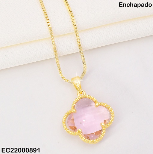[EC22000891] CADENA DOR VAN CLEEF PIEDRA ROSA N4473-874