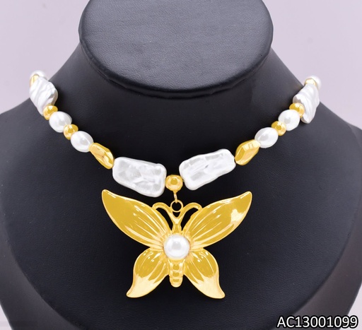 [AC13001099] CADENA PERLA MARIPOSA LINEA DOR CA457-45