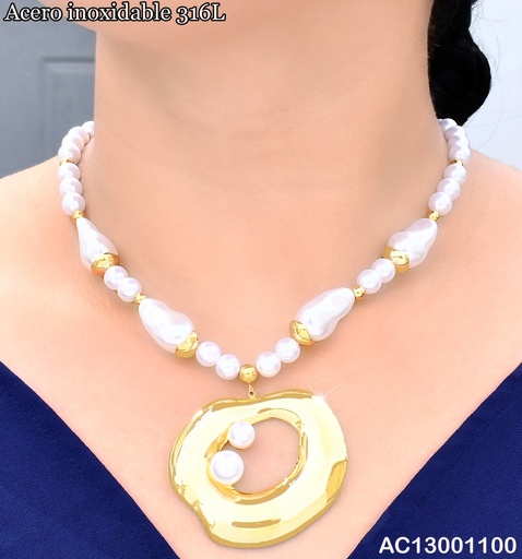 [AC13001100] CADENA PERLA RD DOR  CA458-45