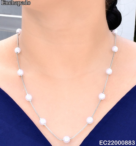 [EC22000883] CADENA PLAT.FINA C/10 PERLAS CE310-326
