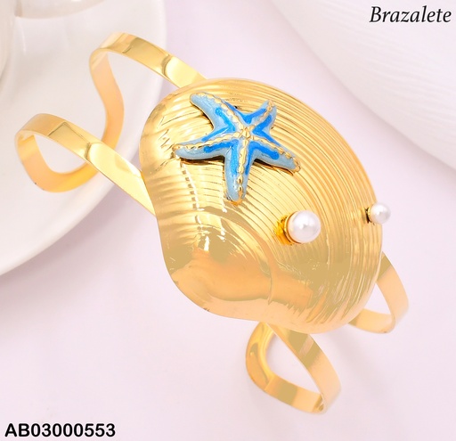 [AB03000553] BRAZALETE DOR OSTRA C/ESTRELLA DE MAR BA2252-45