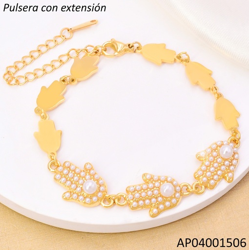 [AP04001506] PULSERA MANITO LISAS & PERLAS BA2229-45