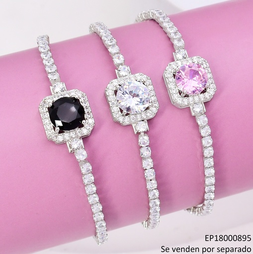[EP18000895] PULSERA TNNIS PLAT.PULSERA ZIRCONIAS CENTRO CUADRO BE513-319