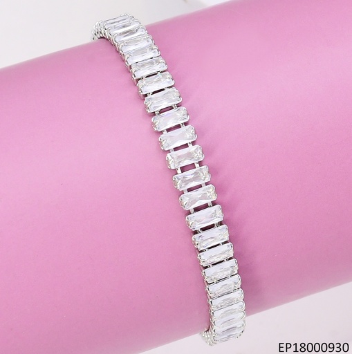 [EP18000930] PULSERA TENNIS PLAT.ZIRC.RECTANGULARES  BE550-319