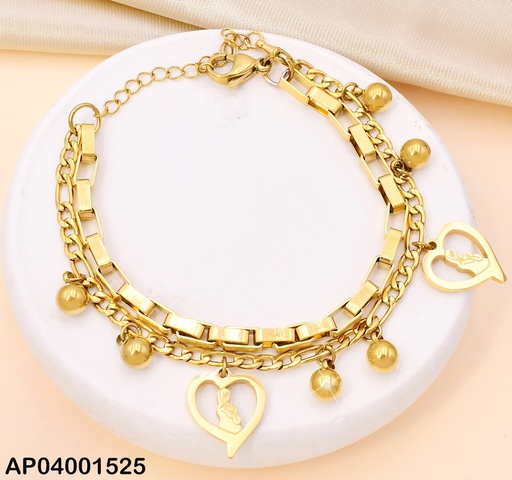 [AP04001525] PULSERA (2) CORAZON/ ESLABON/PELOTA DOR KB203673-Z