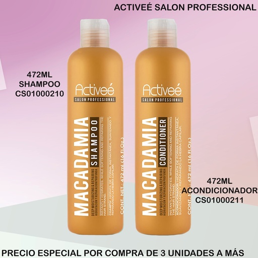 [CS01000211] ACONDICIONADOR ACTIVEE MACADAMIA 16 OZ CO0621-003