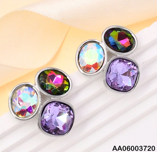 [AA06003720] ARETES PLAT.3 RD PIEDRA TORNASOL KE119256-SP