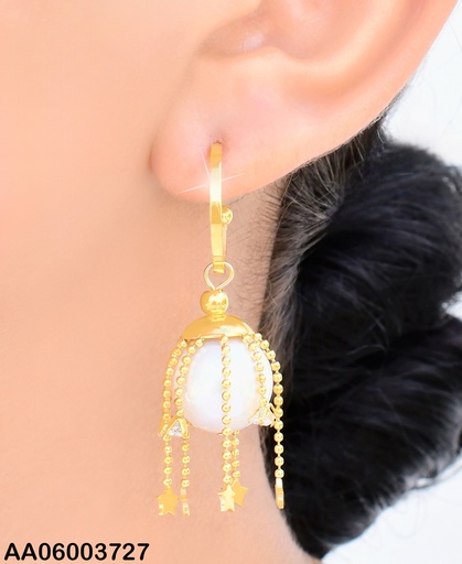[AA06003727] ARETES "C" PERLA CADENITAS COLGANTES/ZIRC./ESTRELLAS KE103781-HM