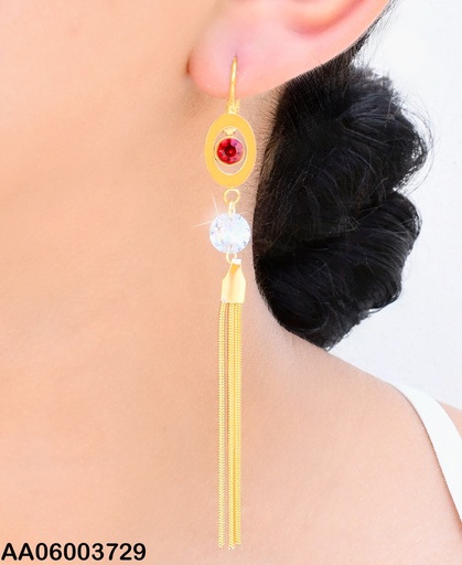 [AA06003729] ARETES HUGGIES OVALO/ZIRC. ROJA/ZIRC. CIRSTAL COLGANTES KE102550-PY