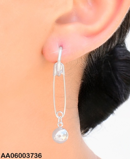 [AA06003736] ARETES PLAT  "C" DOBLE PELOTITAS KE118970-Z