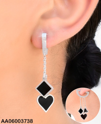 [AA06003738] ARETES PLAT "U"  /CORAZON/TREBOL/ROMBO KE111042-SP