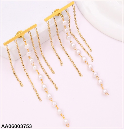 [AA06003753] ARETES DOR BARRITA CADENITAS/ CADENITA PERLAS KE102559-NJ