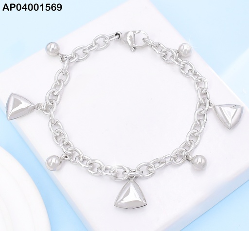 [AP04001569] PULSERA PLAT PELOTITAS/TRIANGULOS KB204718-Z