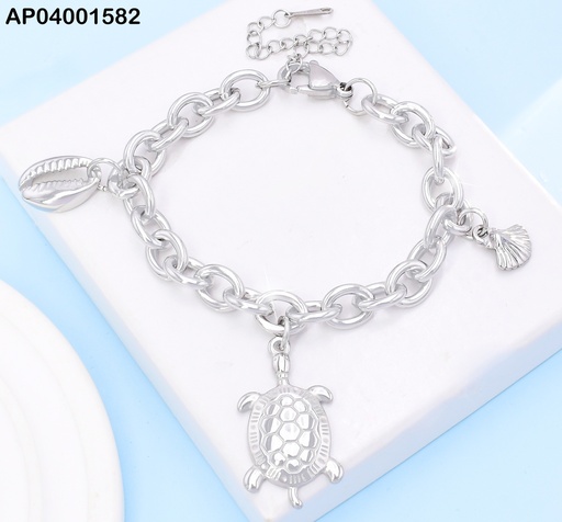 [AP04001582] PULSERA PLAT DIJES TORTUGA MD / OSTRA KB204418-Z